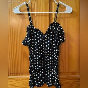 Venus black and white polka dot top. Size small. Never worn.